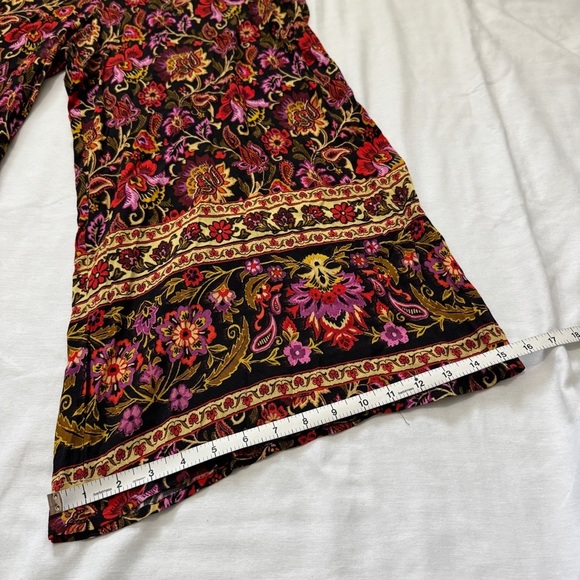 Anthropologie Kachel 12 Floral Jumpsuit ~ Wide Crop Leg Boho Festival Y2K - Picture 8 of 10